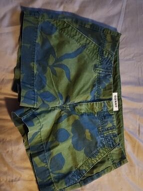 Old Navy Green and Blue Floral Chino Shorts